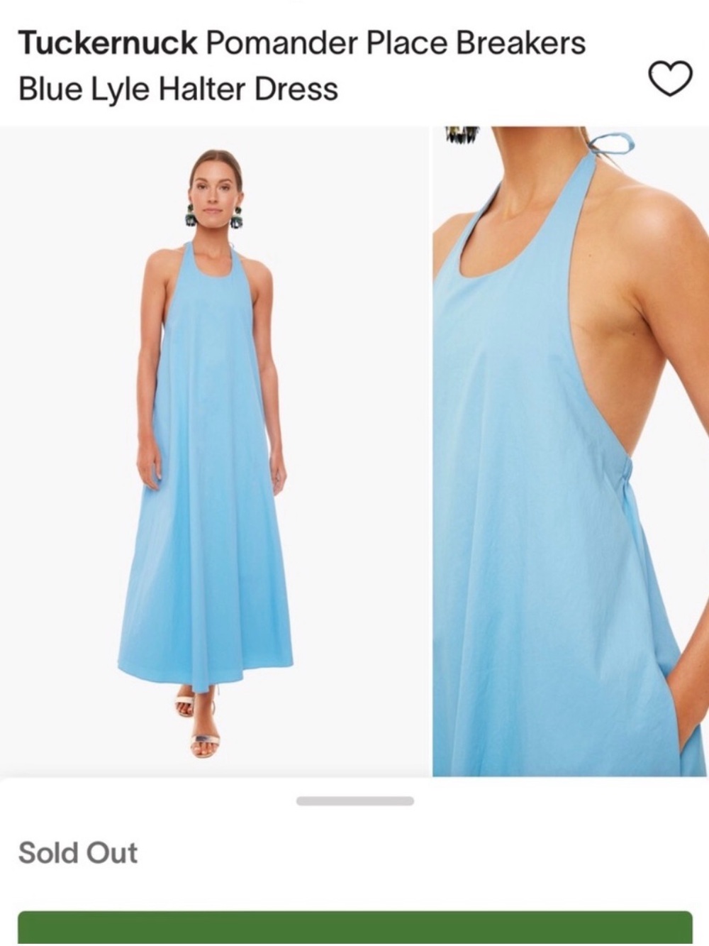 Pomander Place Lyles Blue Halter Maxi Dress